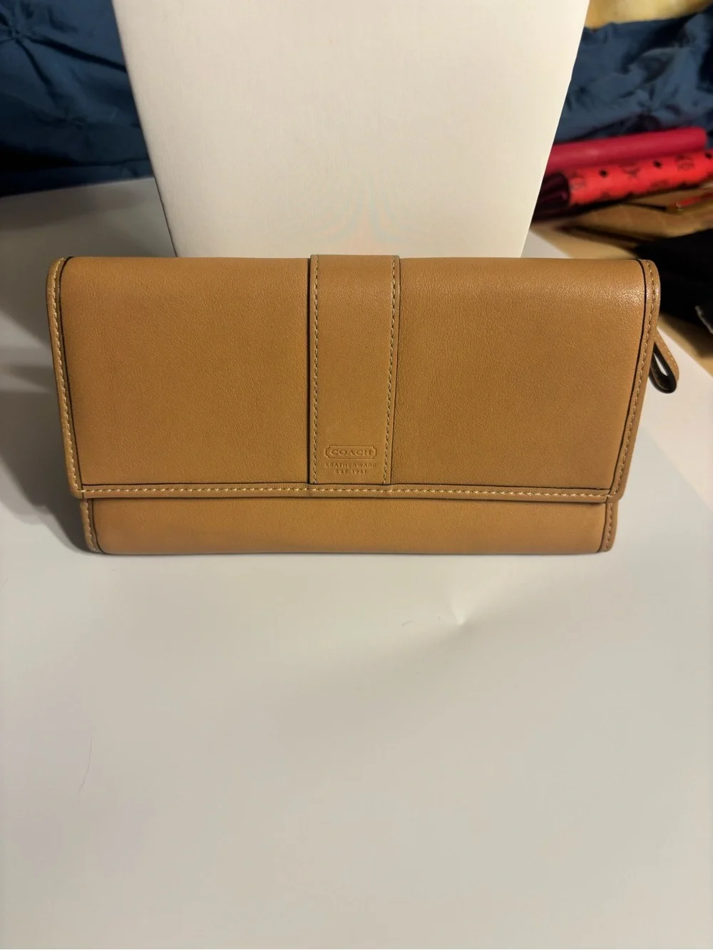 Coach Smooth Leather Slim Envelope Wallet - Tan